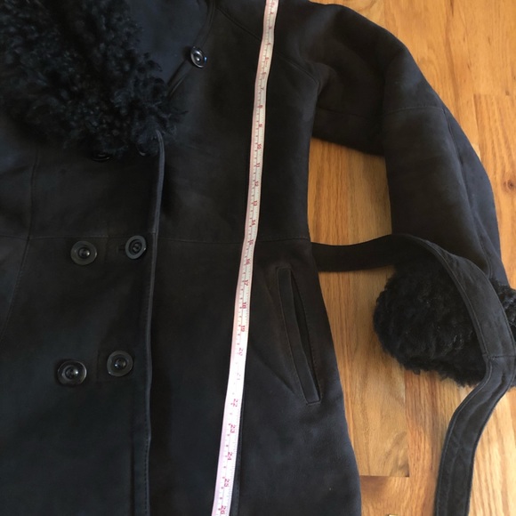 Black Shearling Coat - Picture 8 of 12